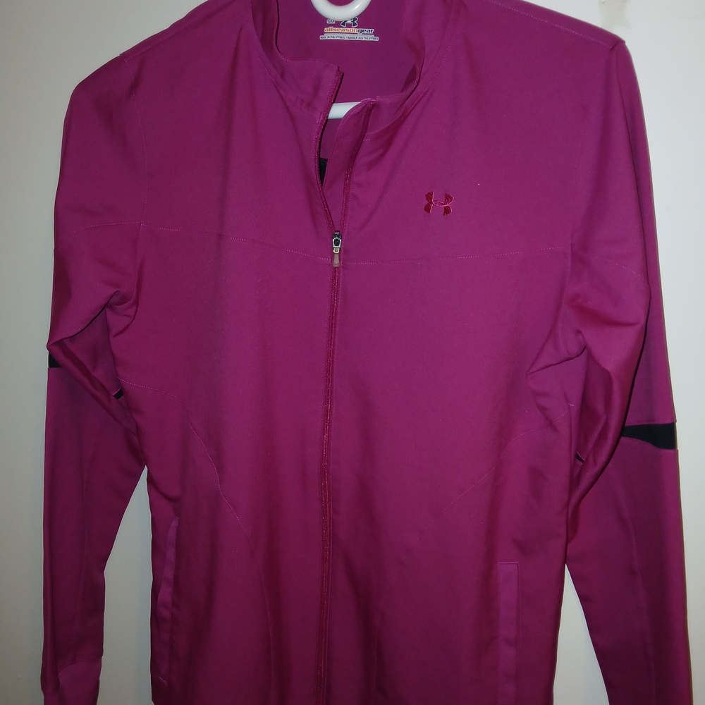 Under Armour All Season Gear Zip Up Magenta Track Jacket Size Small